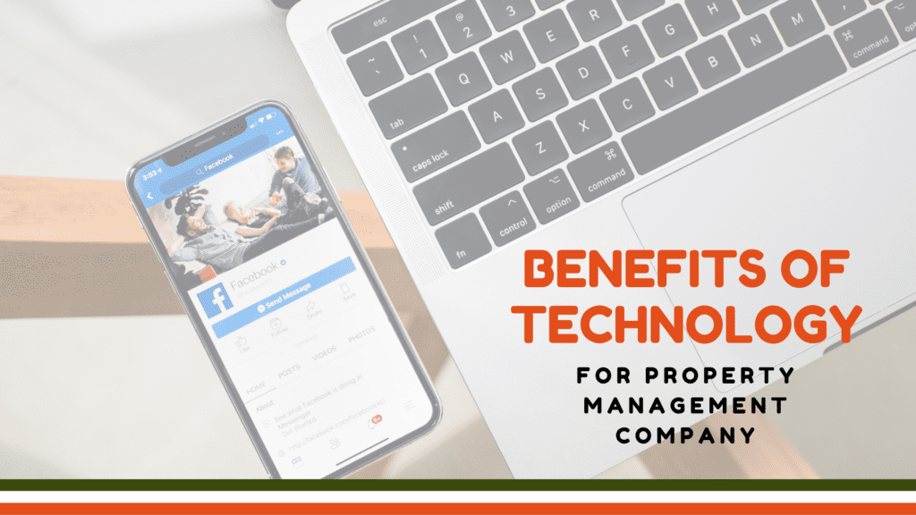 A laptop and phone with Facebook on screen - Benefits of Technology For Property Management Company - Park Avenue PM Blog post